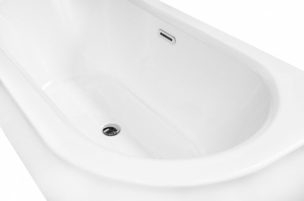 BESCO Wanna wolnostojąca Avita A-line 150x75 P + syfon klik-klak biały z przelewem slim #WAA-150APBS