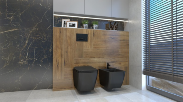 LAVITA Bidet wiszący Onil Black
