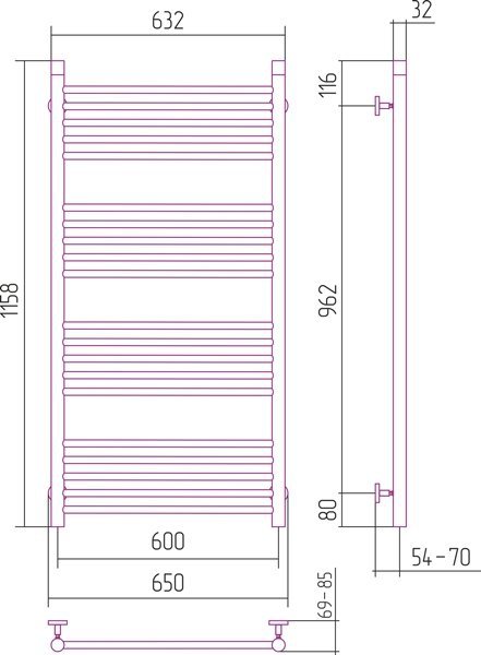 Sunerzha - grzejnik BOHEMIA 1200x600 WODNY/ELEKTRYCZNY warianty kolorystyczne