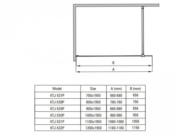 DEANTE - Ścianka prysznicowa PRIZMA walk-in 80 cm chrom KTJ_038P