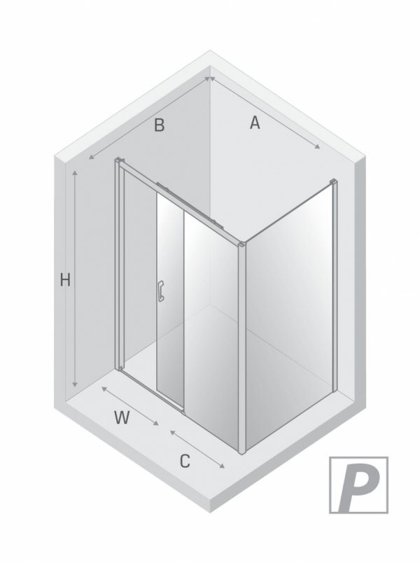 NEW TRENDY Kabina prysznicowa PRIME GUNMETAL BRUSHED 1D prostokątna P 130x100x200 szkło czyste 6mm Active Shield 2.0 K-4839