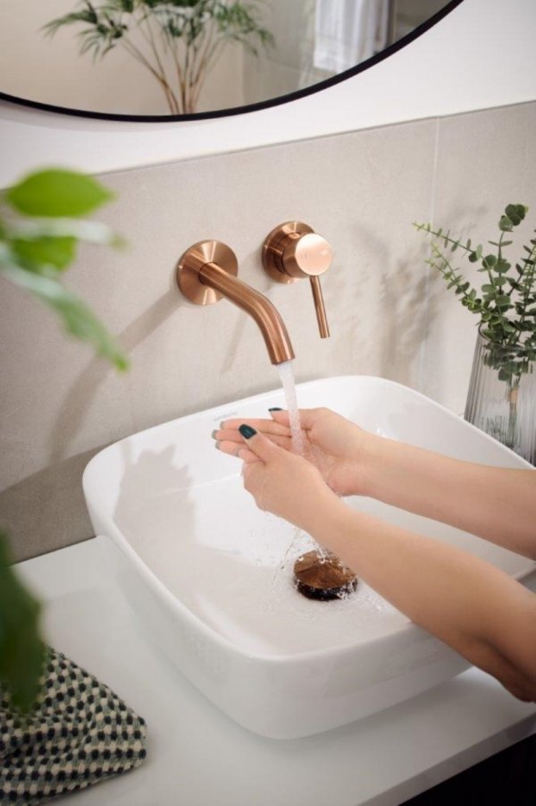 ARMATURA KRAKÓW KFA Bateria umywalkowa podtynkowa MOZA BRUSHED ROSE GOLD/MIEDŹ SZCZOTKOWANA 5039-810-34