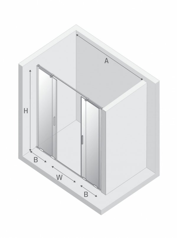 NEW TRENDY Drzwi wnękowe SMART COPPER BRUSHED 2D U 130x200 szkło czyste 8mm Active Shield 2.0 EXK-7661
