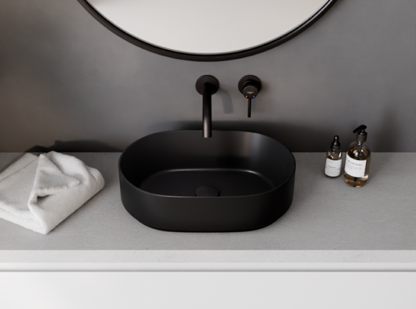 BESCO Umywalka nablatowa Lova Cera-Line 46 Matt Black UNCM-46-LOC