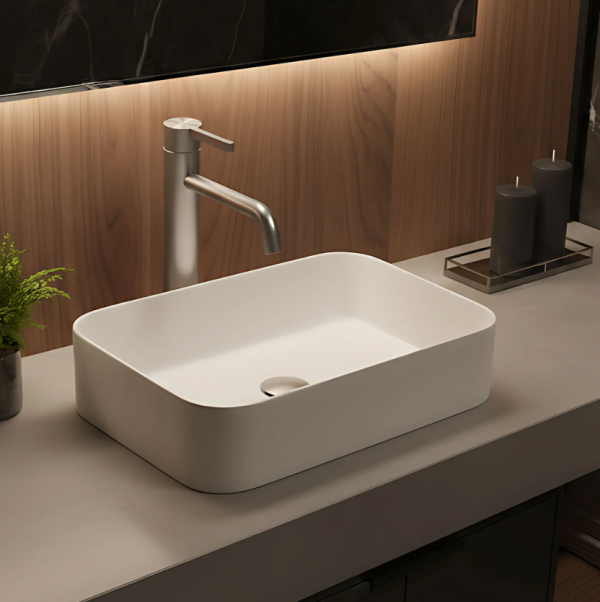 REA Bateria umywalkowa Rea Foster Nikiel Szczotkowany Wysoka