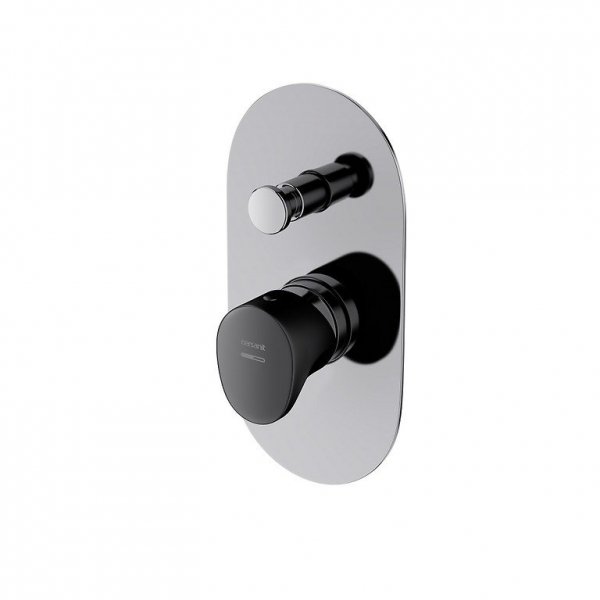 CERSANIT - Bateria wannowo-natryskowa podtynkowa INVERTO chrom z boksem, uchwyty 2 design in 1: chrom i czarny  S951-313