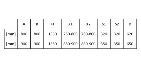 AQUAFORM Kabina prysznicowa półokrągła AZUL 80x80x185 szkło transparentne 5mm profil czarny mat AQ.100-501103