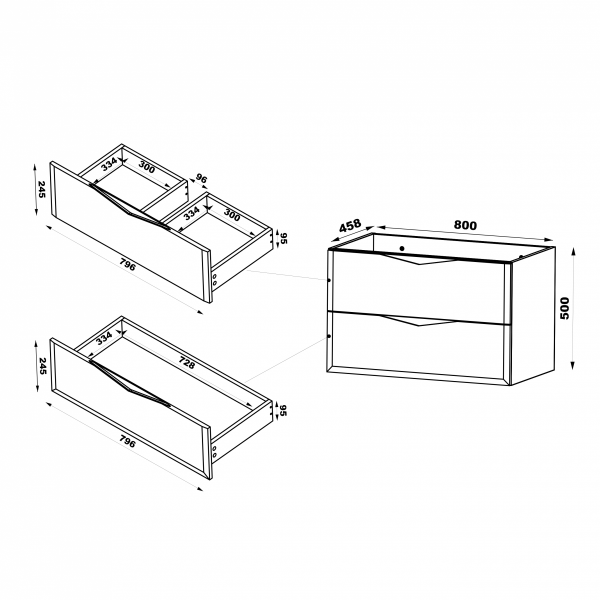 MEGSTYL DELICA-01 Szafka z blatem 80cm kaszmir DELICA-0000-0034