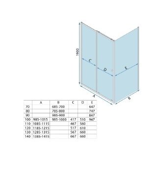 REA - Kabina Prysznicowa PRIMO SLIDE CHROM uchylne drzwi 110 + ścianka 80