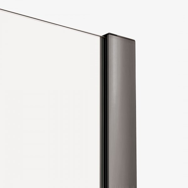 NEW TRENDY Drzwi wnękowe SMART GUNMETAL BRUSHED 2D U 180x200 szkło czyste 8mm Active Shield 2.0 EXK-7838