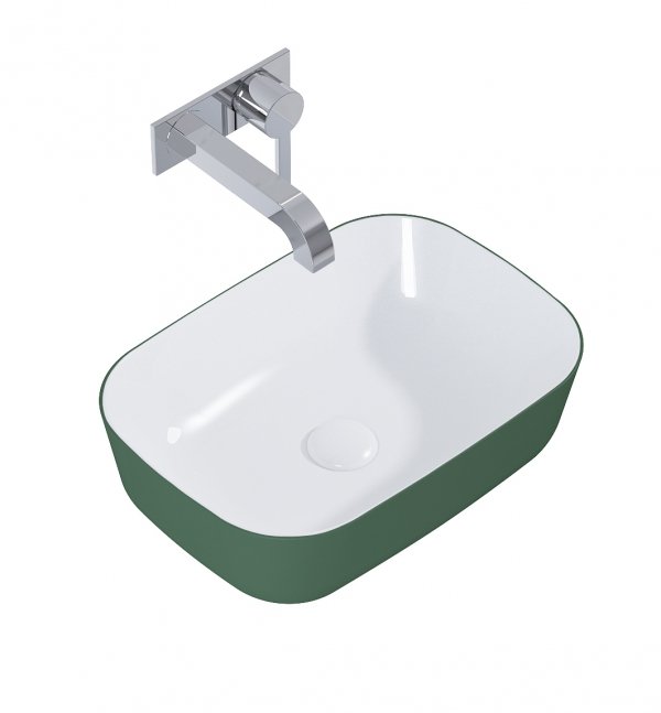 ELITA UMYWALKA NABLATOWA RENI BICOLOR WHITE HG / FOREST GREEN MATT RE040460896150