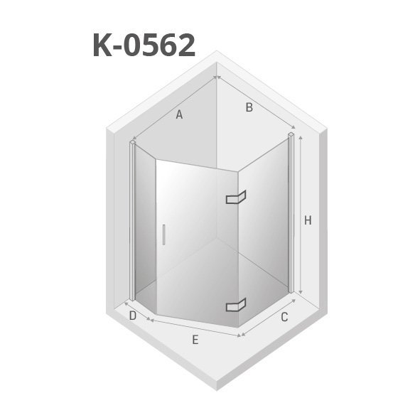 NEW TRENDY - Kabina pięciokątna pentagonalna NEW AZURA 100x80x195 K-0564/62 