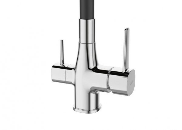 INVENA Bateria zlewozmywakowa z filtrem Glamour chrom/czarny BZ-02-F08-V