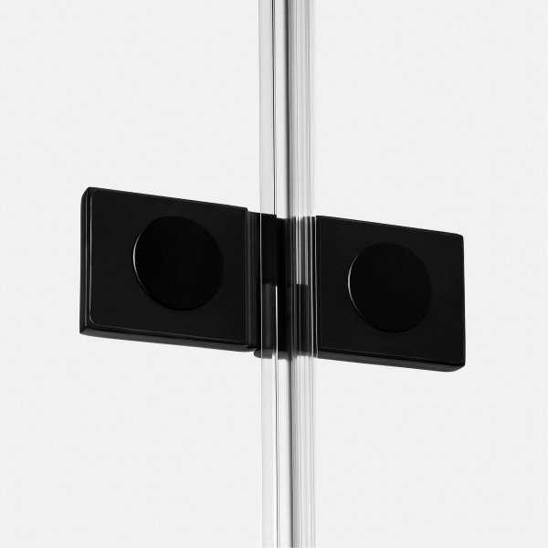 NEW TREDNY Drzwi wnękowe REFLEXA BLACK 1D L 120x200 szkło czyste 6mm Active Shield 2.0 EXK-4906