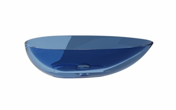 BESCO Umywalka nablatowa Neya Blue Wave + maskownica biała #UMN-60-BWW