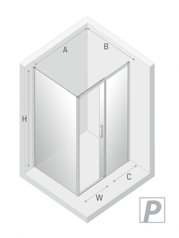 NEW TRENDY Kabina prysznicowa prostokątna drzwi przesuwne PRIME 110x80x200 