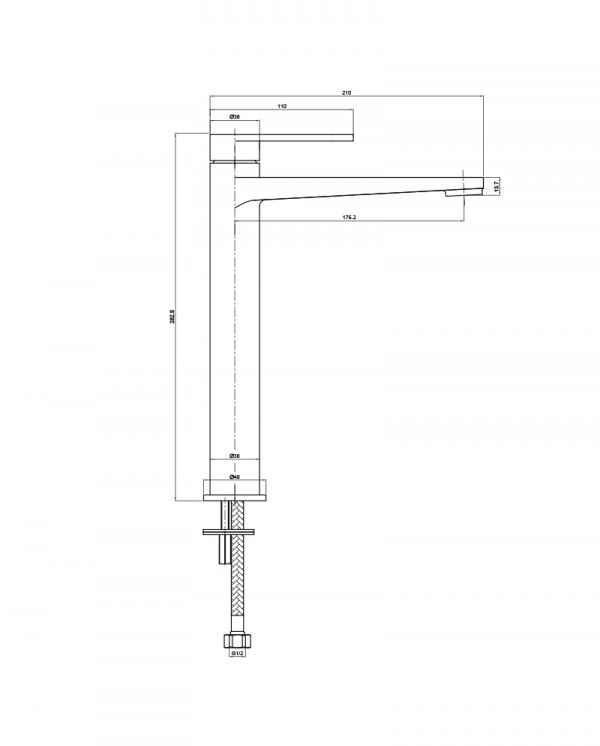 LAVITA Bateria umywalkowa wysoka Cetus Matt black 