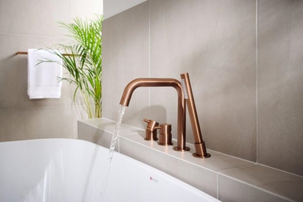 ARMATURA KRAKÓW KFA bateria wannowa 4-otworowa MOZA ROSE GOLD 5035-210-34