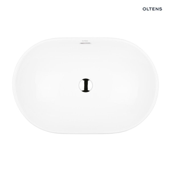 Oltens Tive umywalka 61x40 cm wpuszczana owalna z powłoką SmartClean biała 40823000