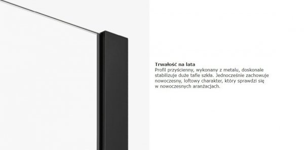 NEW TRENDY Drzwi prysznicowe przesuwne SOFTI BLACK 150x200 samodomykające EXK-3955