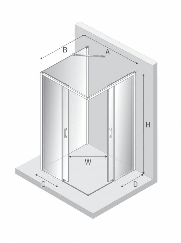 NEW TRENDY Kabina prysznicowa PRIME GUNMETAL BRUSHED 2D prostokątna przyścienna L 100x70x200 szkło czyste 6mm Active Shield 2.0 K-4965