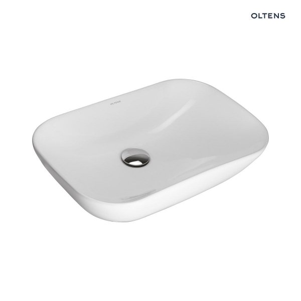 Oltens Solvig umywalka 51x34 cm nablatowa owalna z powłoką SmartClean biała 40822000