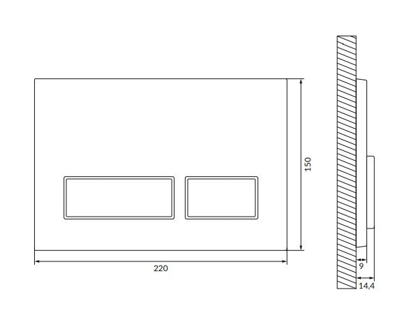 CERSANIT - Przycisk MOVI II czarny matowy K97-511
