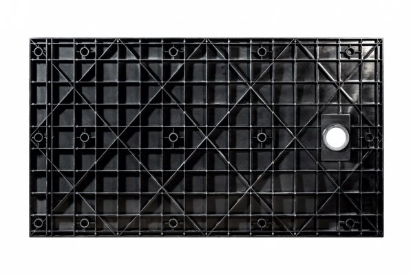 BESCO Brodzik prostokątny 140x90 Vexo Marble Black 140 VMB-140-90-P