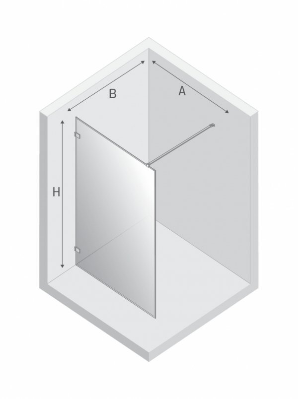NEW TRENDY Kabina prysznicowa walk in Avexa White, jednoelementowa 80x200 Grubość szkła 8mm EXK-2929