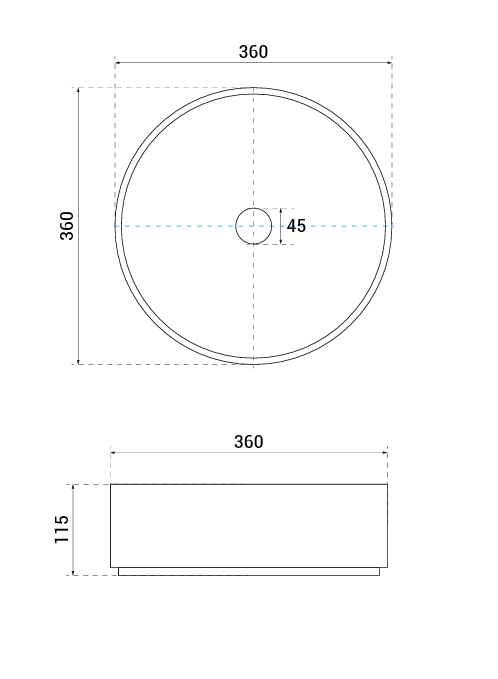 BESCO Umywalka nablatowa Clea Ryfle Cera-Line 36 White UNCR-36-CLB