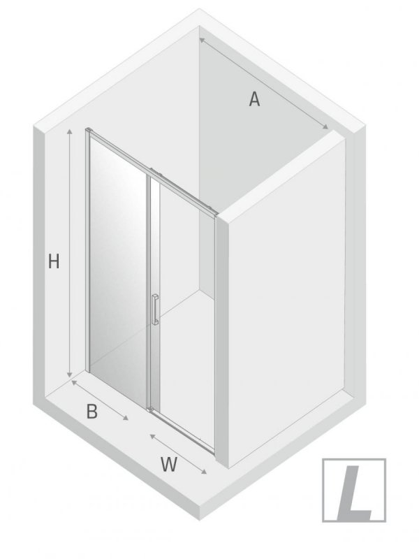 NEW TRENDY Drzwi prysznicowe przesuwne szkło 6mm PRIME 100x200