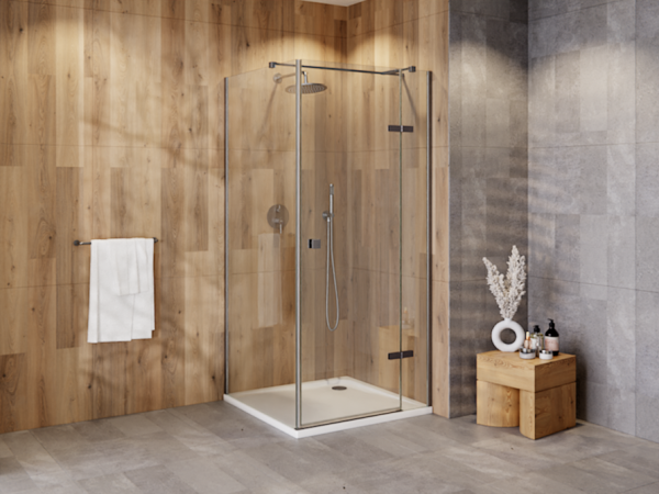 BESCO Kabina prysznicowa Pixa Gun Metal 120x90x195 Prawa PPP129-195GR