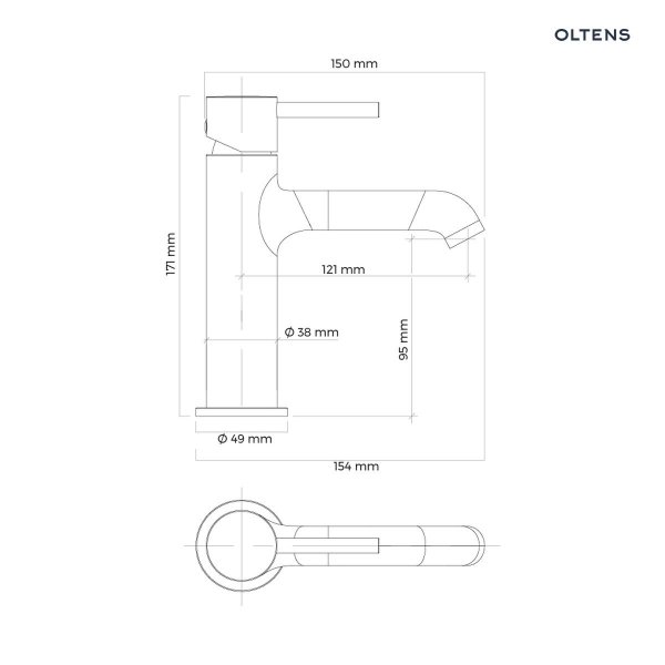 Oltens Molle Slim bateria umywalkowa stojąca nikiel 32203910