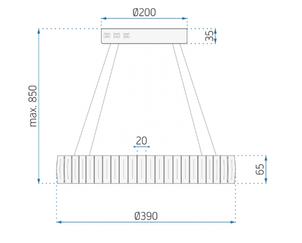TOOLIGHT Kryształowa Lampa Sufitowa LED APP1040-CP + pilot