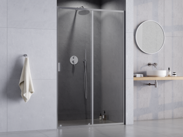 BESCO Drzwi prysznicowe przesuwne Zarya Chrom 120 DZ-120