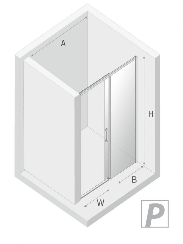 NEW TRENDY Drzwi prysznicowe przesuwne szkło 6mm PRIME 110x200