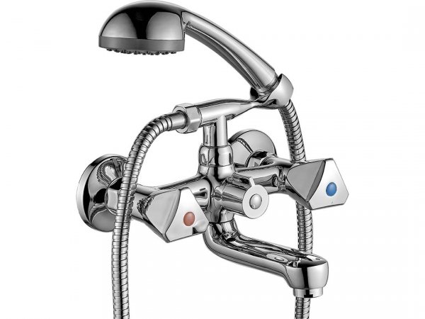 KUCHINOX - Bateria wannowa NORM ścienna z zestawem natryskowym  BQN_011D