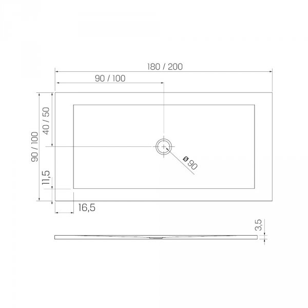 NEW TRENDY Brodzik prostokątny 120x90x3,5 konglomerat NEX SHADE beżowy struktura B-0493