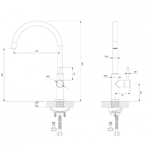 OMNIRES bateria kuchenna grafit szczotkowany Y1251GR