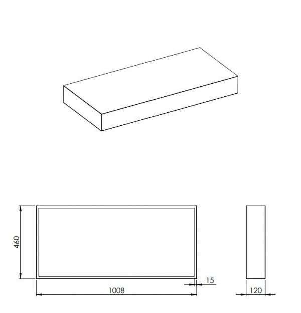 ELITA KONSOLA MARMUR 100/46/12 ANTHRACITE MATT 168240/RE101000016010