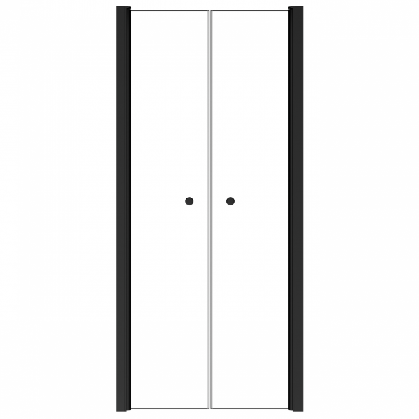 BESCO Drzwi wahadłowe prysznicowe Sinco Due Black 80x195 DSD-80-B