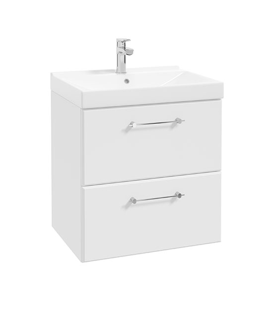 DEFTRANS szafka pod umywalkę z dwiema szufladami 60x60 Mo-re D60 biały mat 291-D-06001