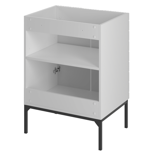 MEGSTYL ASPEN-09 - Szafka Pod Umywalkę 2D 60cm biały mat czarny stelaż ASPEN-0000-0005951