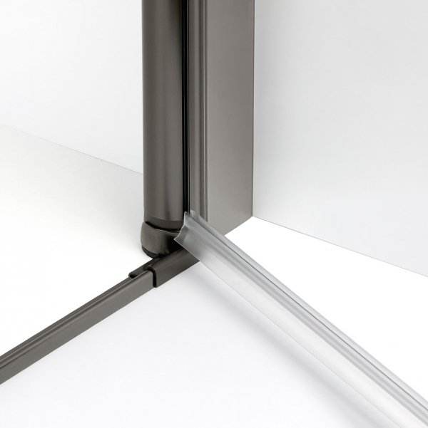 NEW TRENDY Kabina prysznicowa NEW SOLEO GUNMETAL BRUSHED 2D prostokątna U 80x100x195 szkło czyste 6mm Active Shield - wahadłowe K-2179
