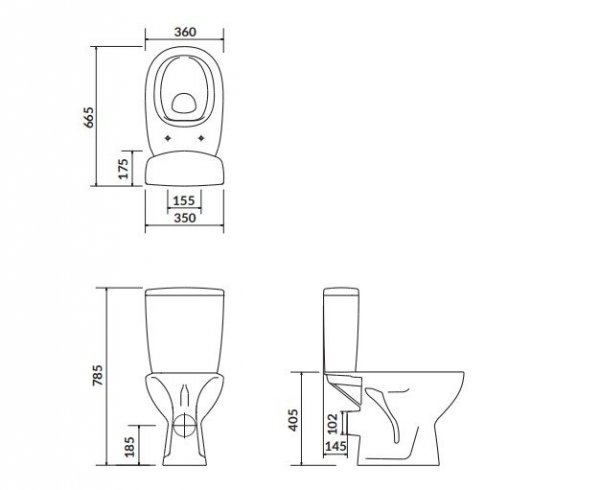 CERSANIT - Wc kompakt 613 ARTECO 010 New CleanOn z deską duroplastową, antybakteryjną, wolnoopadającą z funkcją łatwego wypinania  K667-052