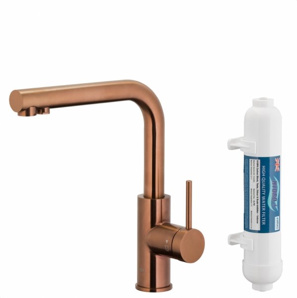 ARMATURA KRAKÓW KFA DUERO PURE BASIC ROSE GOLD bateria kuchenna z filtracją wody 6623-912-34