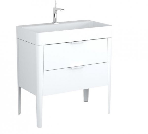 KROFAM - Szafka pod umywalkę VIBE 80cm, 2 szuflady, biało-szary  VI 8070-48Z-S