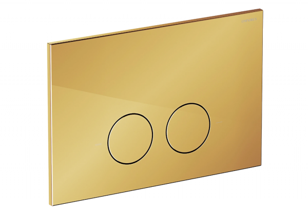 OMNIRES STRONGFRAME stelaż podtynkowy do miski toaletowej z ECO spłukiwaniem + MINIMAL przycisk spłukujący złoty połysk FLUSH SET STFWCECO1M-RGL