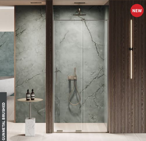 NEW TRENDY Drzwi wnękowe Smart Gunmetal Brushed, drzwi przesuwne 110x200 EXK-7816