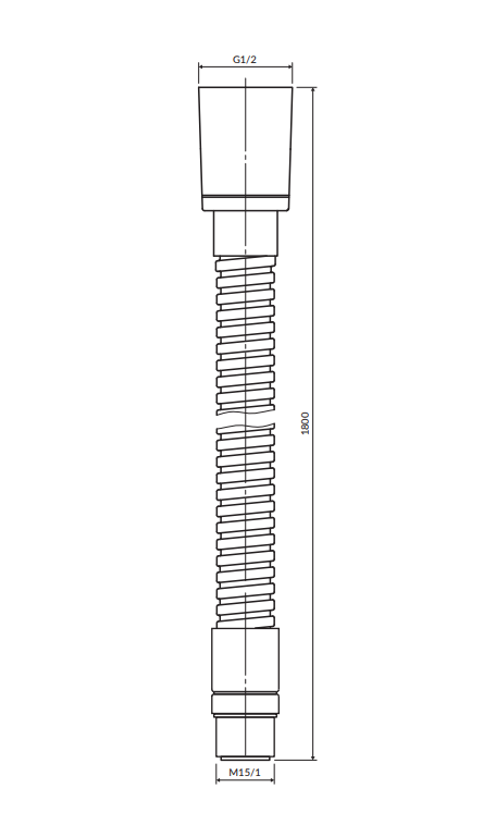 OMNIRES Wąż kuchenno-wannowy, 180 cm nikiel 062MNI